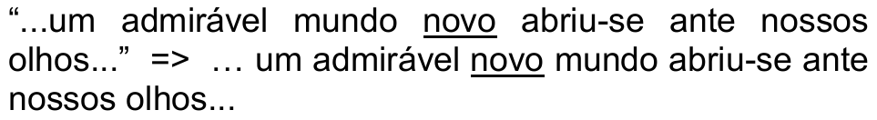 Alternativa b reproduzida do original, com a palavra “novo” sublinhada nas duas frases.