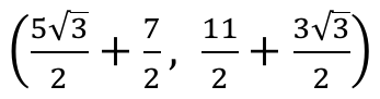 Par ordenado: (5√3/2 + 7/2, 11/2 + 3√3/2).