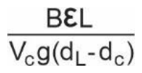 BεL dividido por [V_c·g·(d_L − d_c)]