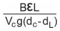 BεL dividido por [V_c·g·(d_c − d_L)]