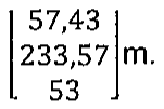 Vetor coluna [57,43; 233,57; 53] m.
