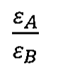 Razão épsilon A sobre épsilon B.