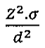 Fórmula: Z² vezes σ, dividido por d².