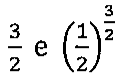 3/2 e (1/2) elevado a 3/2.