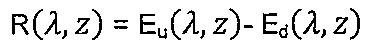 Fórmula: R(λ, z) = Eu(λ, z) − Ed(λ, z).