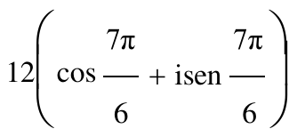 Alternativa a: 12(cos 7π/6 + i sen 7π/6)