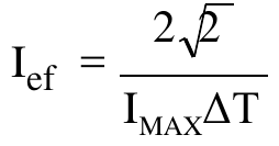 Alternativa c: I ef = 2 raiz quadrada de 2 dividido por (I MAX vezes ΔT).