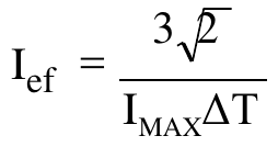 Alternativa d: I ef = 3 raiz quadrada de 2 dividido por (I MAX vezes ΔT).