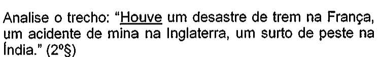 Trecho no original com a palavra “Houve” sublinhada.