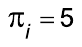 π índice i = 5