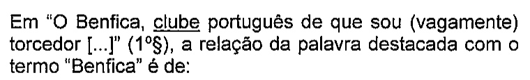 Recorte do enunciado original da questão 1, com a palavra “clube” sublinhada.