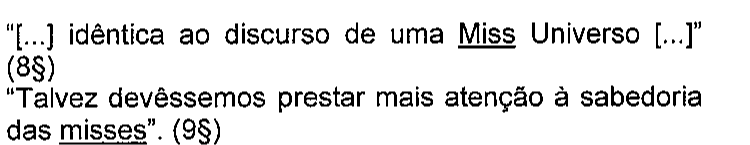 Recorte dos fragmentos originais da questão 10, com as palavras “Miss” e “misses” sublinhadas.