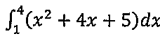Integral de 1 a 4 de (x² + 4x + 5) dx.